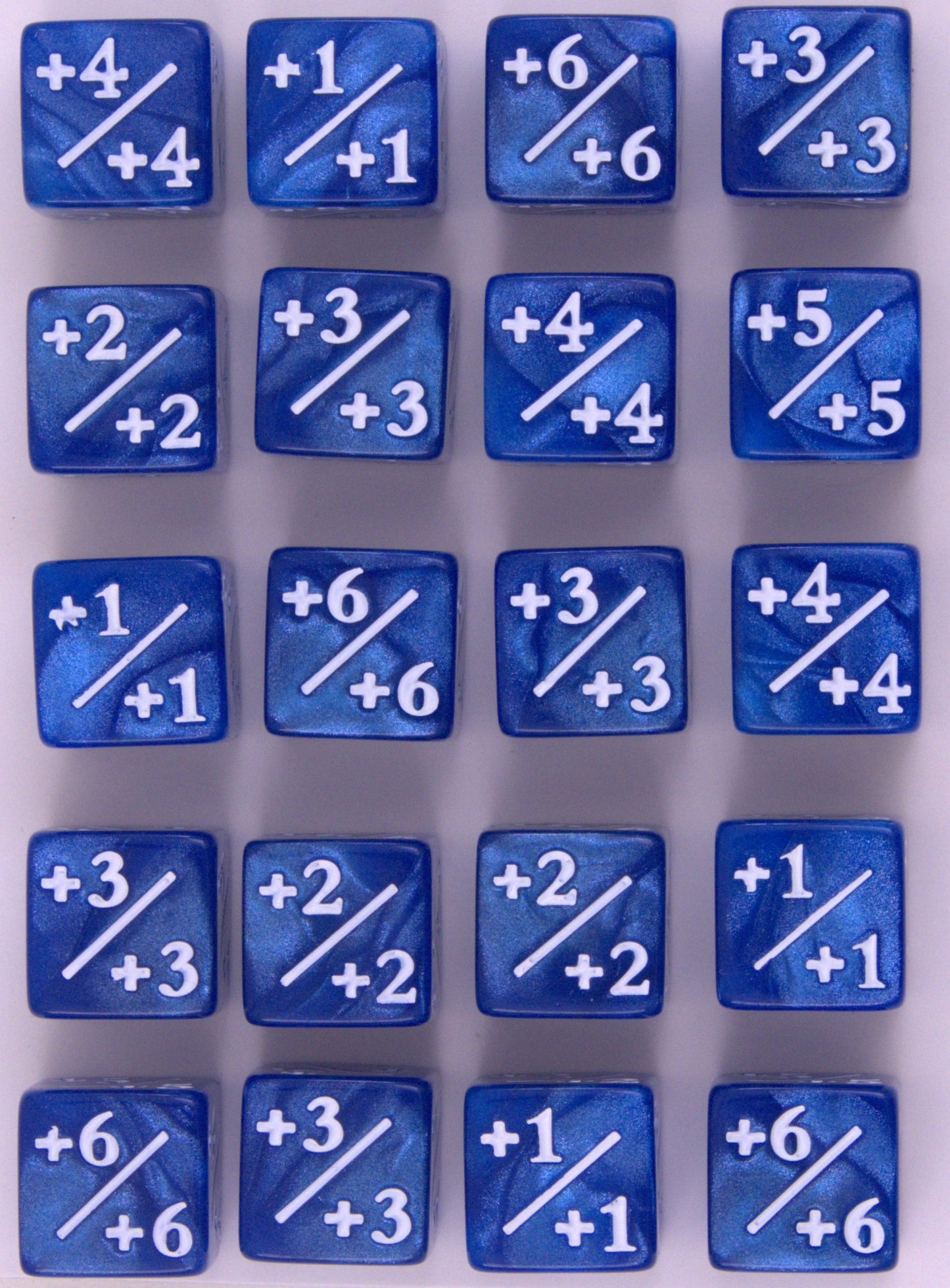 RPG modifier dice set of 20 plus and minus tokens for DnD tabletop games