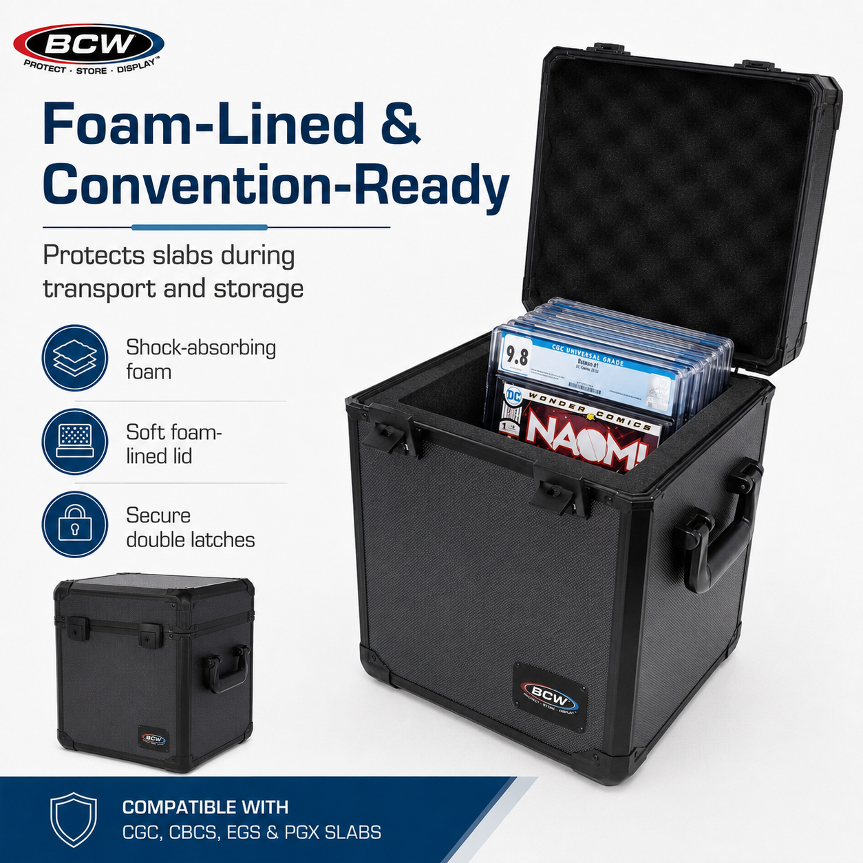 BCW 15 Slab Graded Comic Storage Carry Case Latching Foam Lined