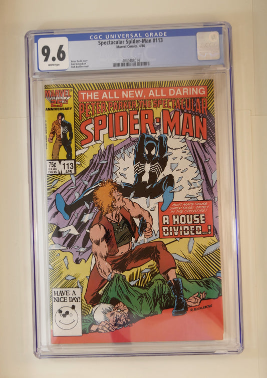 The Spectacular Spider-Man #113 (Marvel Comic April 1986) Bob McLeod Art 9.6 CGC