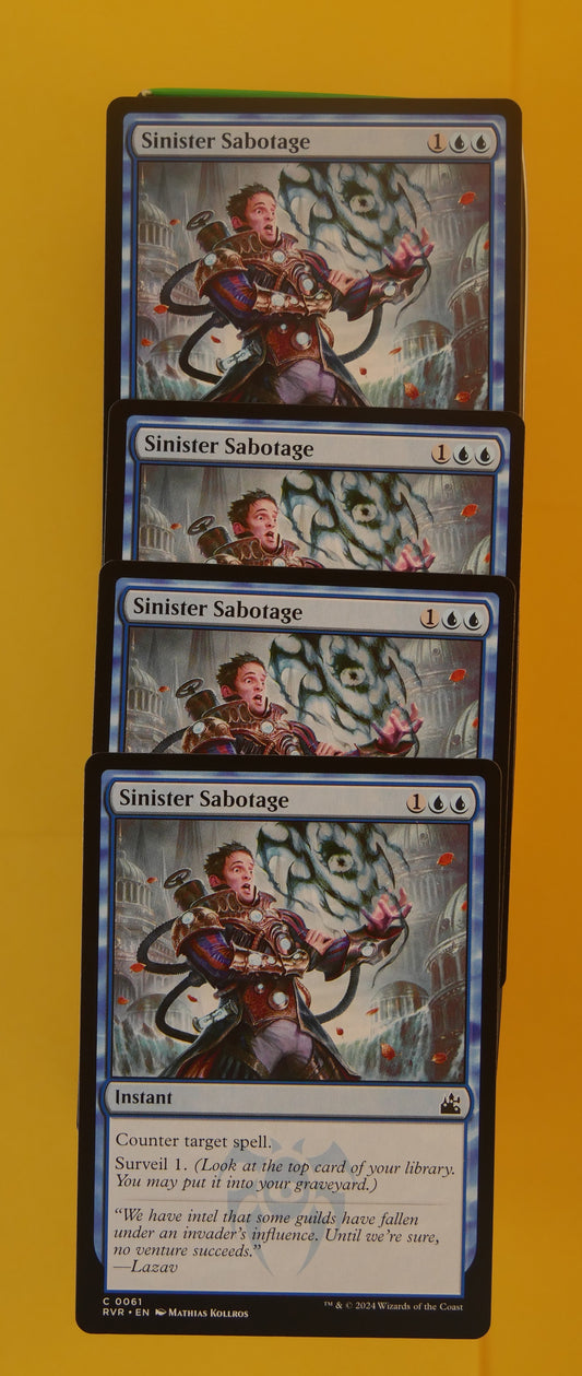 MTG RVR: X4 Sinister Sabotage (Instant) Ravnica Remastered Common 0061