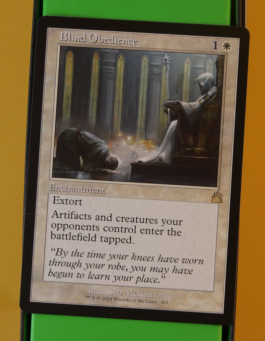 MTG RVR: Blind Obedience (Enchantment) Retro Frame Rare 303