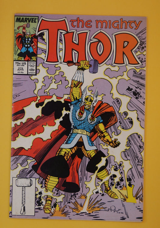 The Mighty Thor #378 (1987) Direct Edition – Thor unleashing power, Walt Simonson cover
