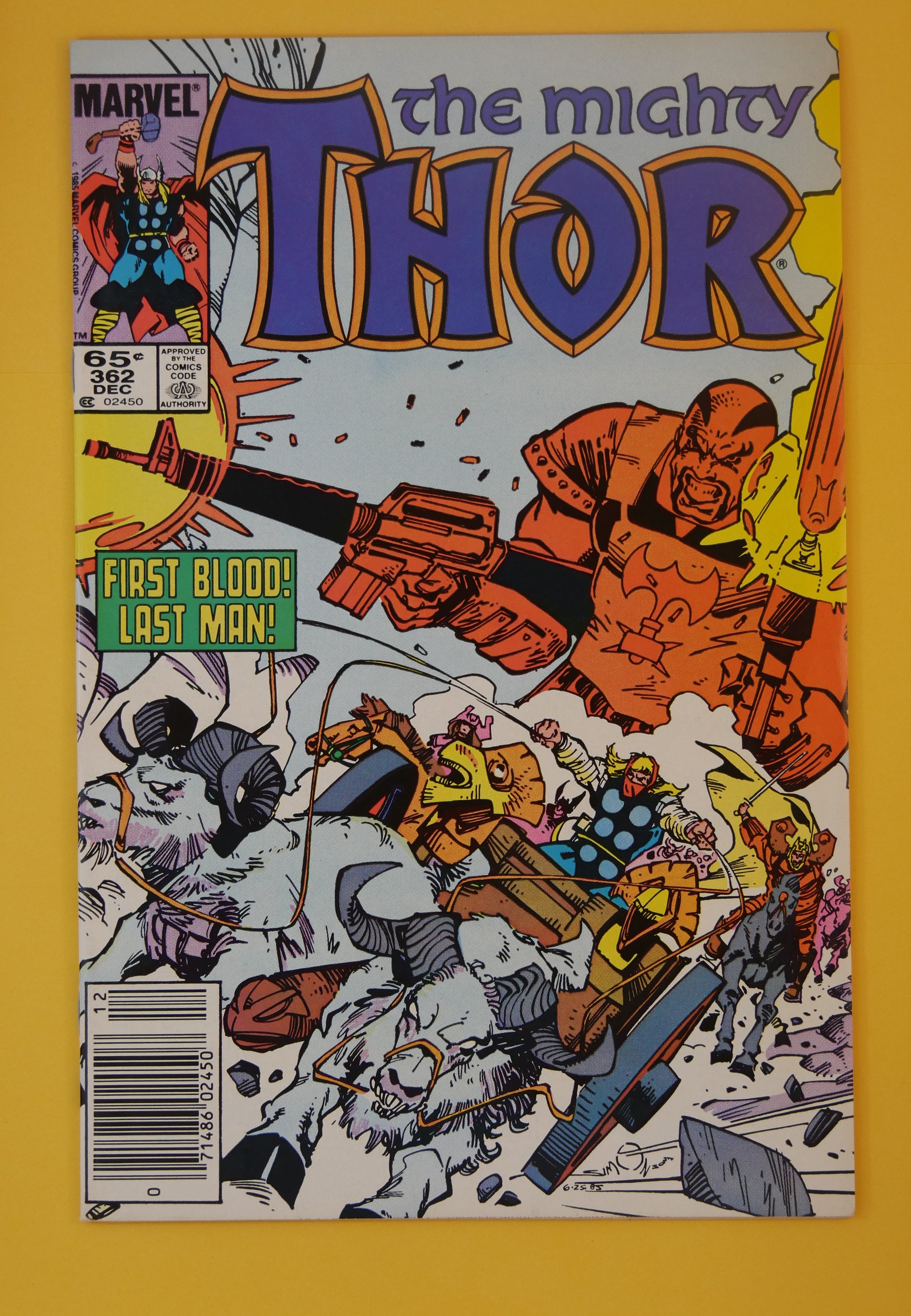 The Mighty Thor #362 (1985) Newsstand Edition – Thor returning from Hel with the Einherjar

