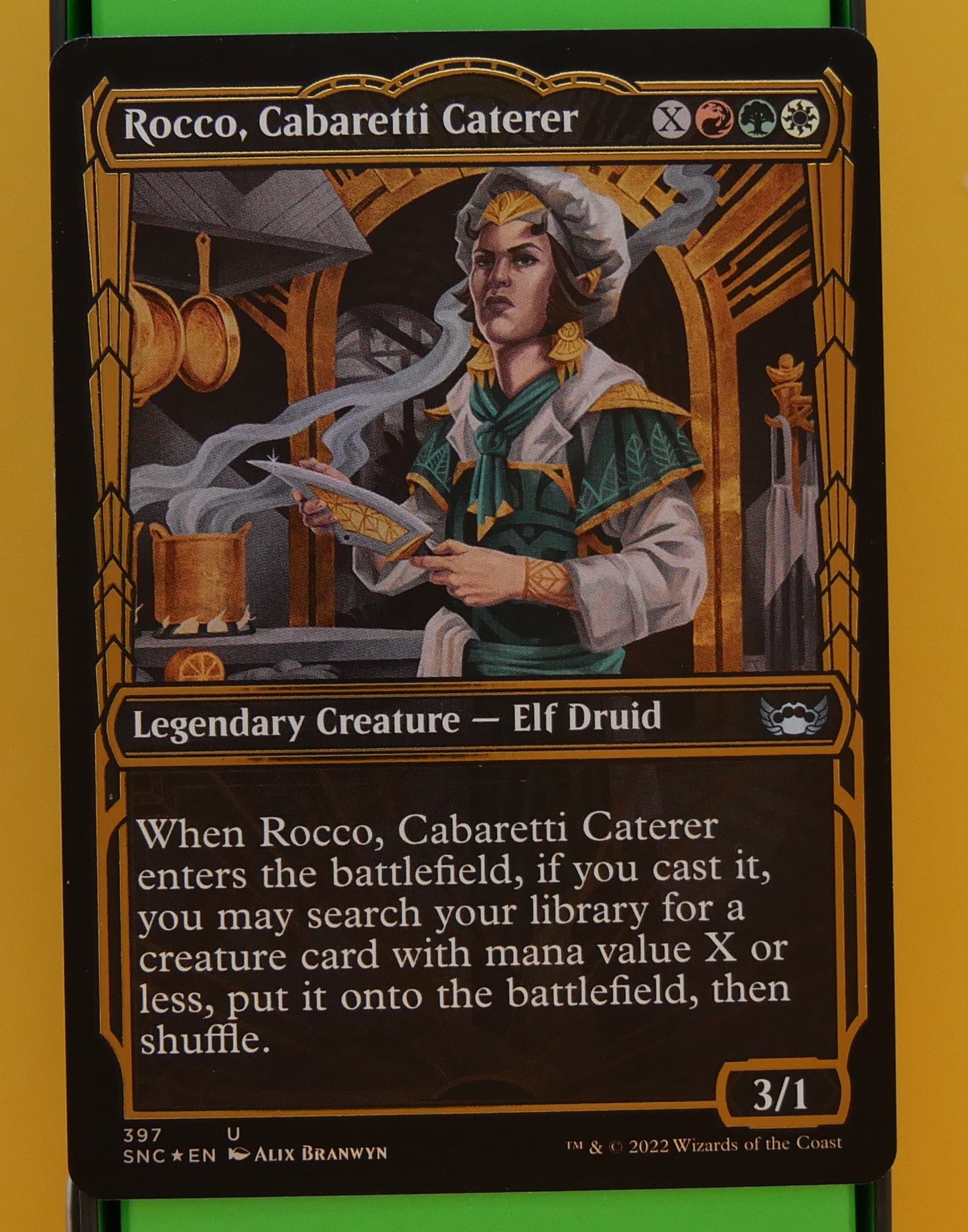 MTG SNC: Rocco, Cabaretti Caterer (Creature) Showcase Uncommon Gilded Foil 397
