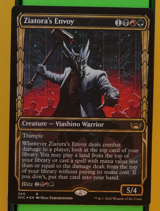 MTG SNC: Ziatora's Envoy (Creature Viashino Warrior) Showcase Rare 340 Foil