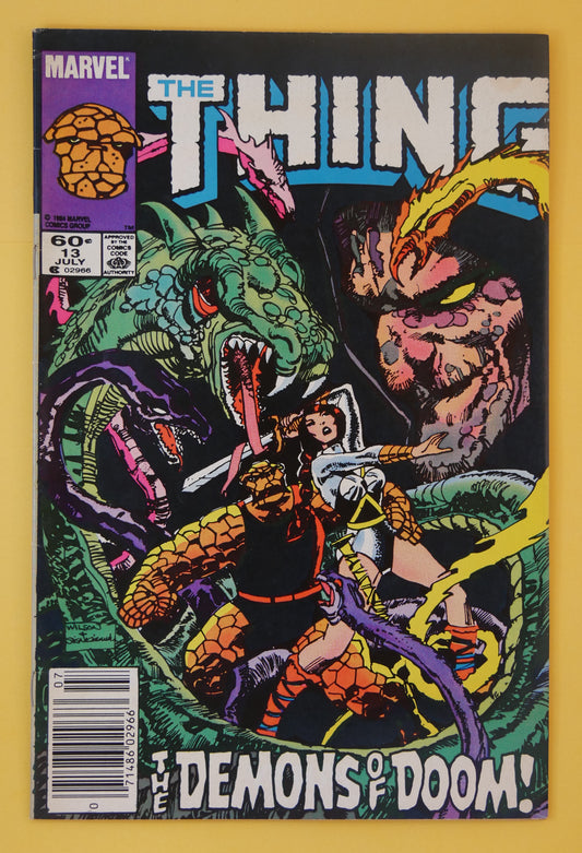 The Thing #13 newsstand comic book cover Demons of Doom (Marvel 1984)
