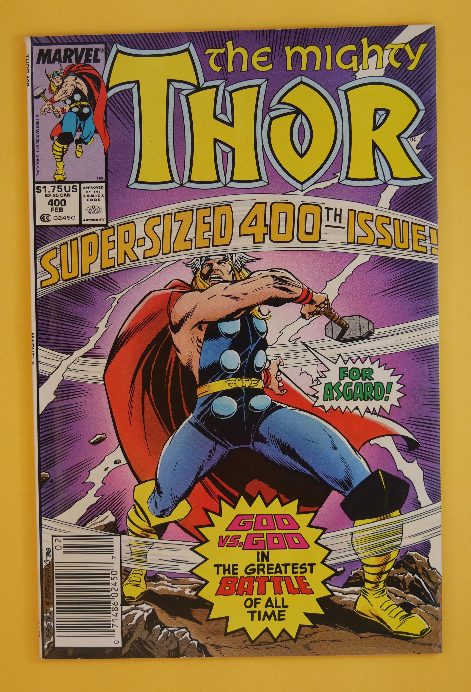 The Mighty Thor #400 (1989) Newsstand Edition – Super-sized anniversary issue cover
