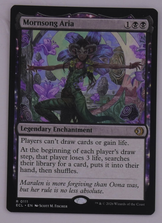 Mornsong Aria MTG Legendary Enchantment ECL 0111 regular finish card art DM Vault Co