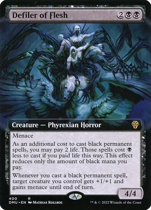 Defiler of Flesh Extended Art DMU 400 regular finish Magic the Gathering card