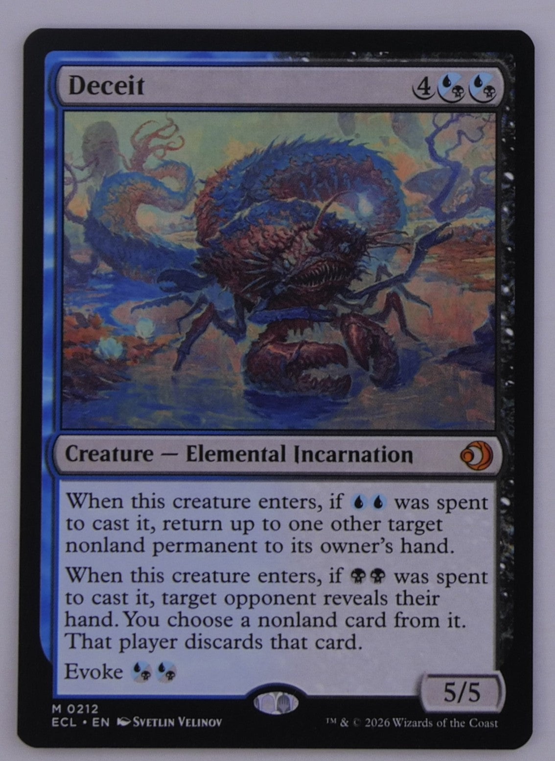 Deceit mythic rare Elemental Incarnation card from Lorwyn Eclipsed