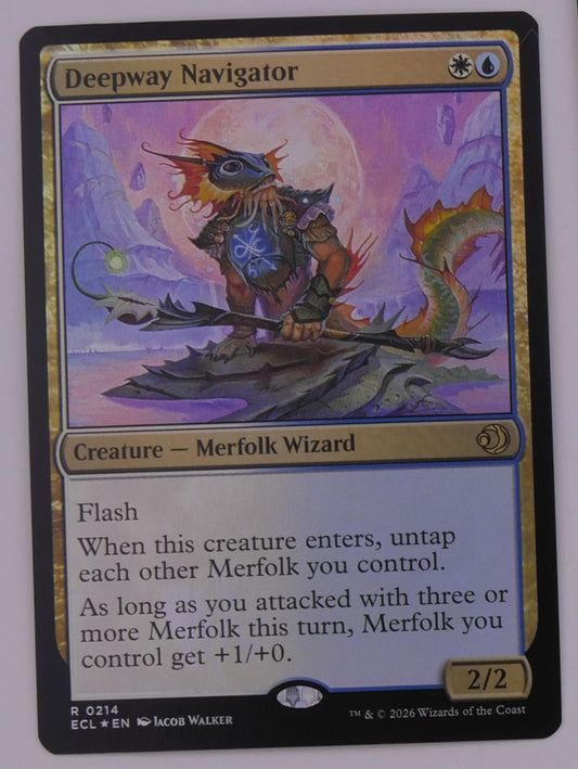 Deepway Navigator foil Merfolk Wizard creature card from Lorwyn Eclipsed MTG set number 0214