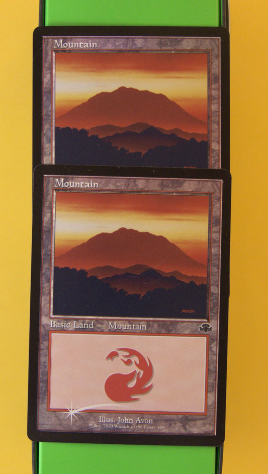DM Vault Co. — Mountain Retro Frame Foil #409 — DMU — Lot of 2 Cards
