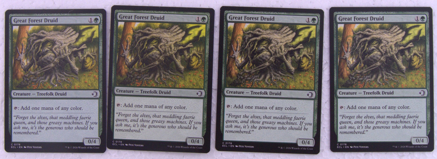 Great Forest Druid Lowryn: Eclipsed 0178 MTG x4 green Treefolk mana dork DM Vault Co