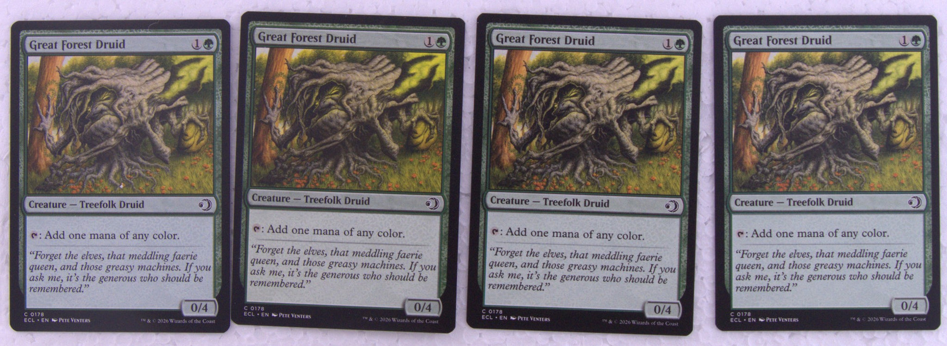 Great Forest Druid Lowryn: Eclipsed 0178 MTG x4 green Treefolk mana dork DM Vault Co
