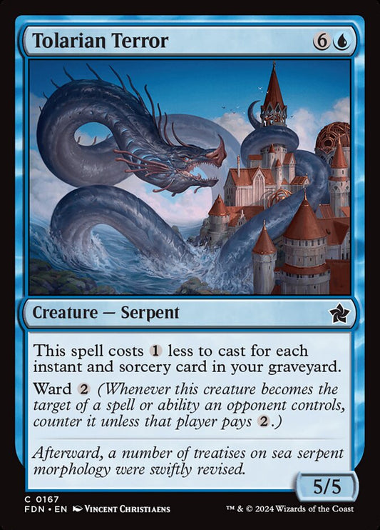 MTG FDN: Tolarian Terror (Creature Serpent) 072/281 Regular Common