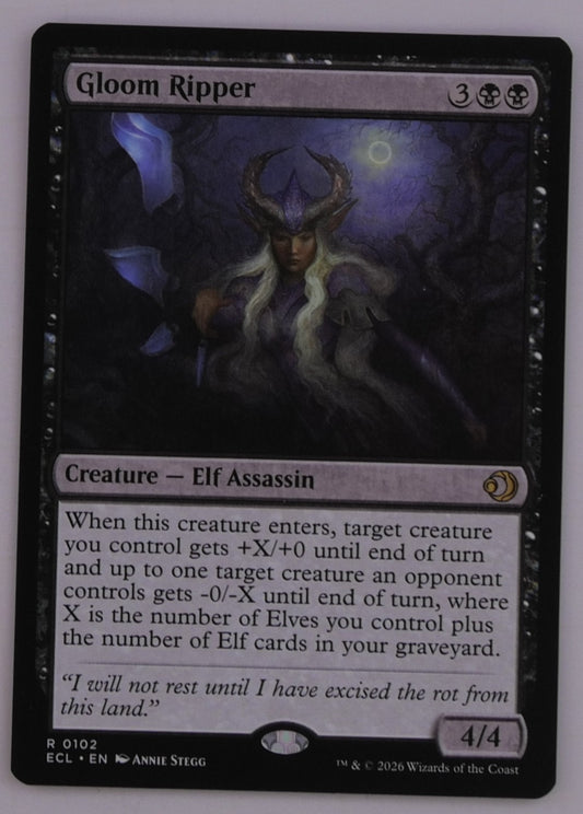 Gloom Ripper MTG Creature Elf Assassin ECL 0102 regular finish card art DM Vault Co