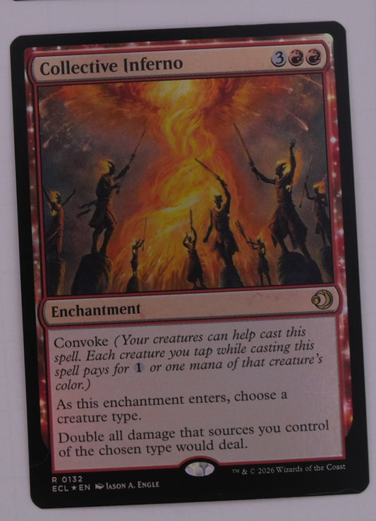 Collective Inferno foil red enchantment card from Lorwyn Eclipsed MTG set number 0132