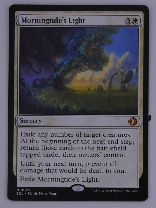Morningtide’s Light white sorcery card from Lorwyn Eclipsed MTG set number 0027