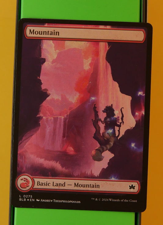 Mountain Extended Art Foil 275 MTG card (BLB Bloomburrow)
