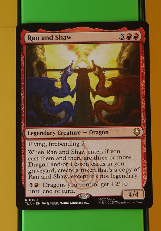 Ran and Shaw Avatar TLA rare red legendary Dragon Magic card
