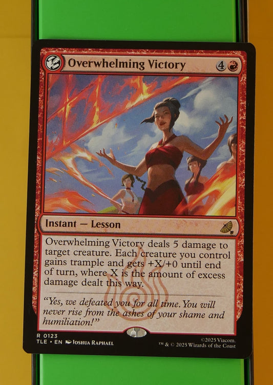 Overwhelming Victory Avatar TLA rare Instant Lesson Magic card
