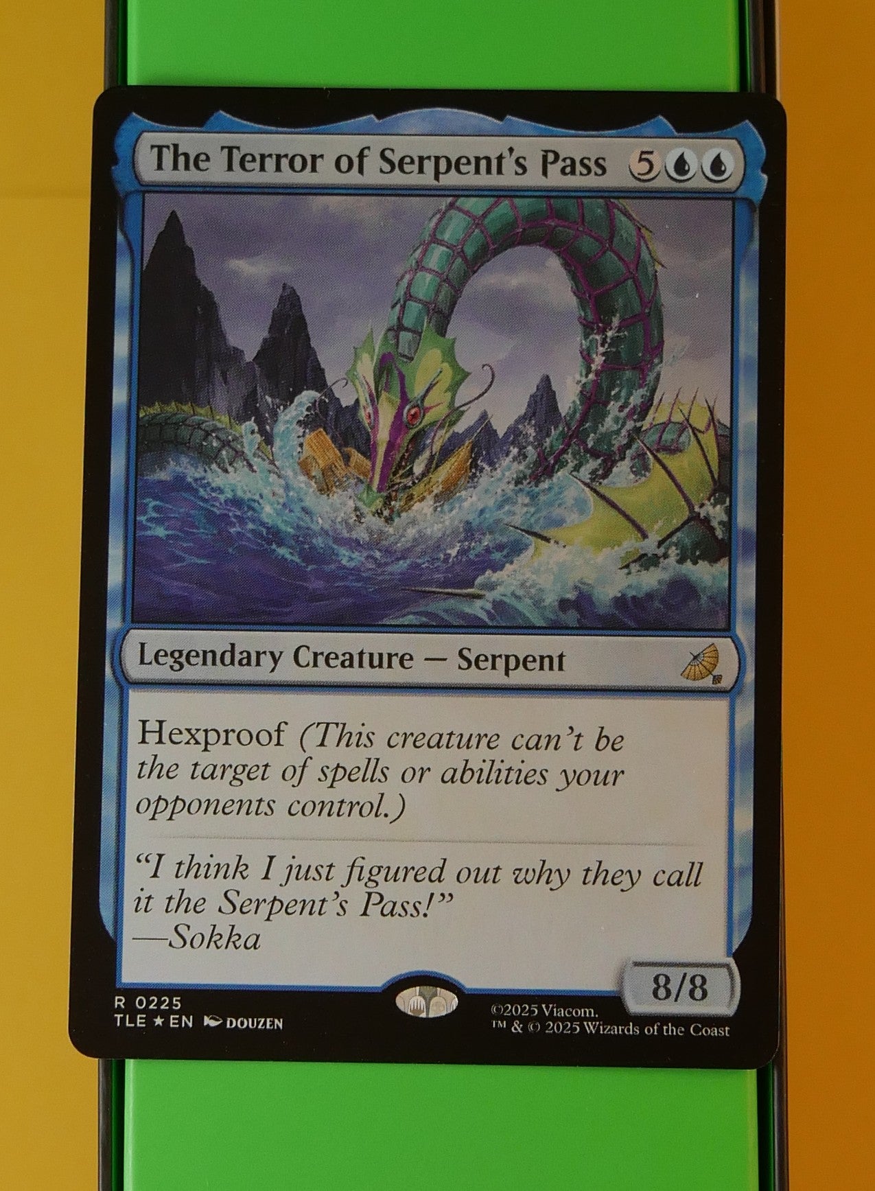 Foil MTG card The Terror of Serpent’s Pass from Avatar set.