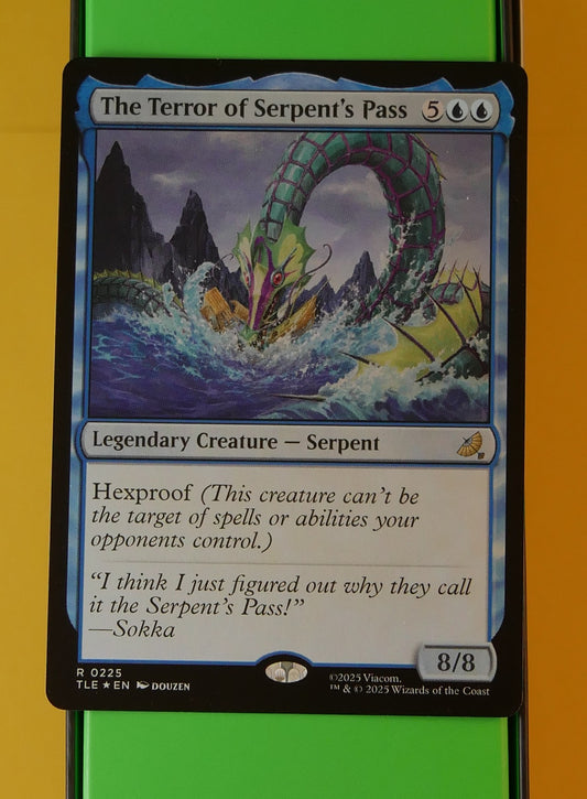 Foil MTG card The Terror of Serpent’s Pass from Avatar set.