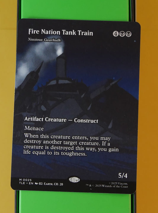 Fire Nation Tank Train extended art MTG card TLA 25
