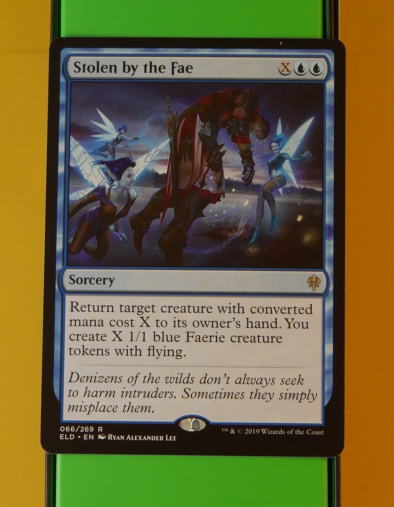 Stolen by the Fae rare blue sorcery from Throne of Eldraine
