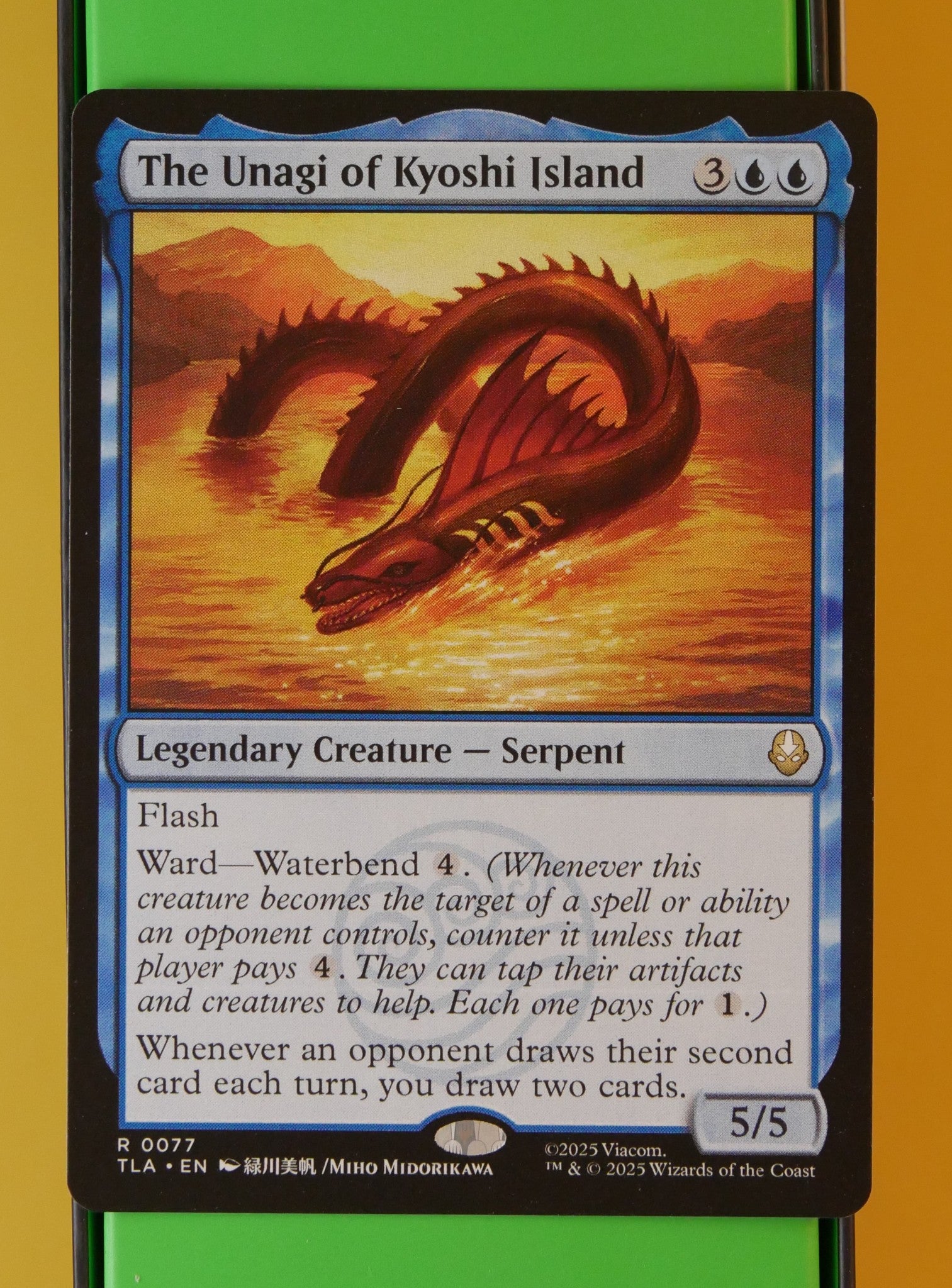 The Unagi of Kyoshi Island – Avatar: The Last Airbender rare blue legendary Serpent MTG card.
