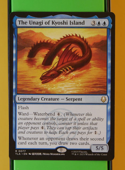 The Unagi of Kyoshi Island – Avatar: The Last Airbender rare blue legendary Serpent MTG card.
