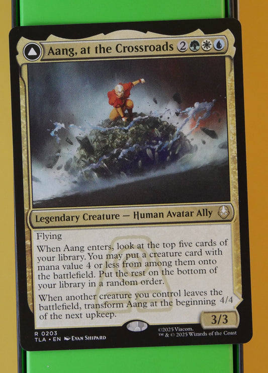 Aang at the Crossroads – Avatar: The Last Airbender rare legendary MTG card.
