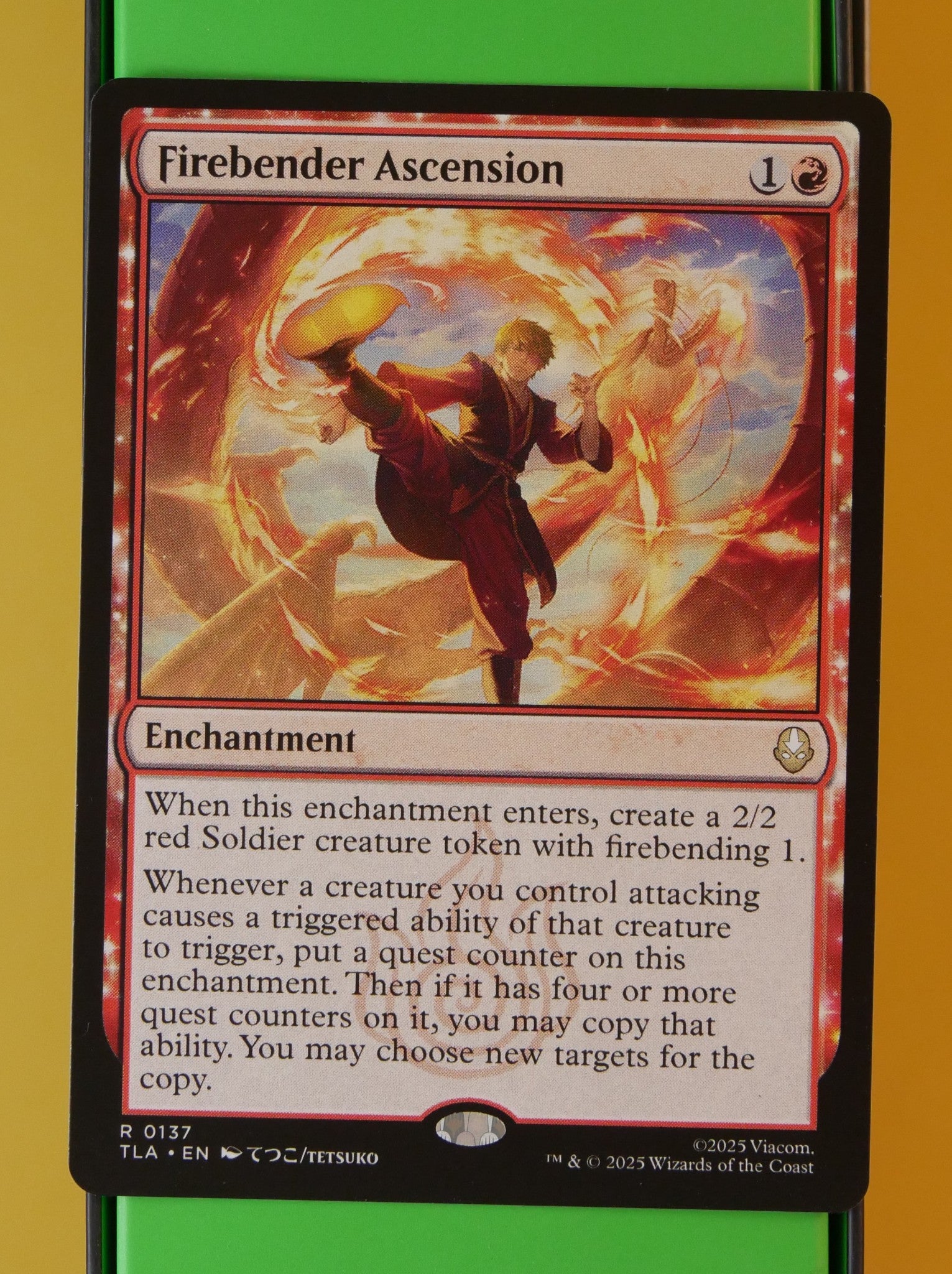 Firebender Ascension – Avatar: The Last Airbender rare red enchantment MTG card.

