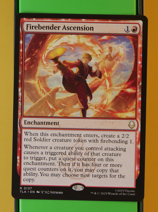 Firebender Ascension – Avatar: The Last Airbender rare red enchantment MTG card.
