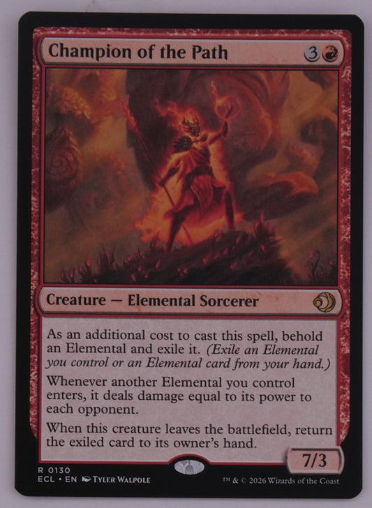 Champion of the Path MTG rare Elemental creature card from Lowryn: Eclipsed regular finish