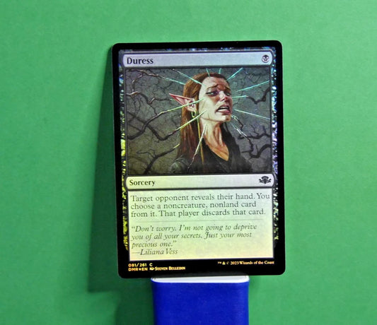 Duress regular frame foil Dominaria Remastered black sorcery Magic the Gathering card