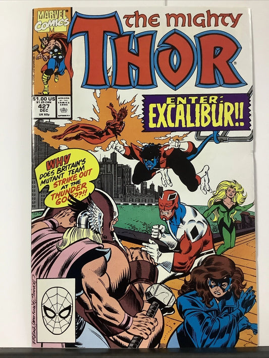 The Mighty Thor #427 (Marvel Comics Dec 1990) Spider-Man/Captain America App.