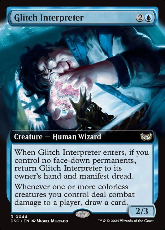 MTG DSC: Glitch Interpreter (Creature Human Wizard) Extended Art Rare 0044