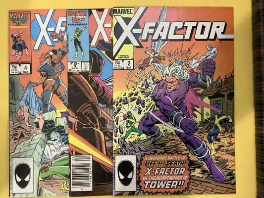 Marvel Comics: X Factor #2/3/4 Lot (1986 MAR/APR/MAY) 1st. App. Frenzy