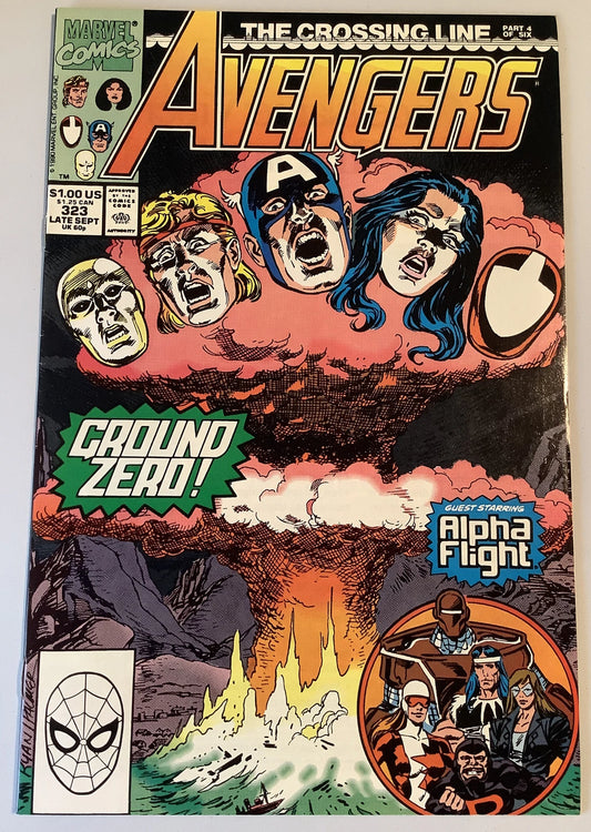 Avengers 323 Marvel Comics 1990 Alpha Flight Crossing Line cover art