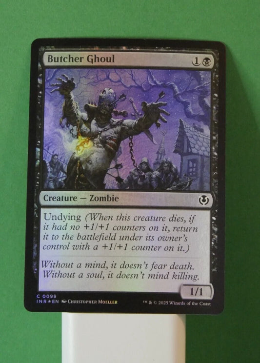 Butcher Ghoul foil MTG card from Innistrad Remastered featuring Undying Zombie recursion and sacrifice synergy. DM Vault Co.