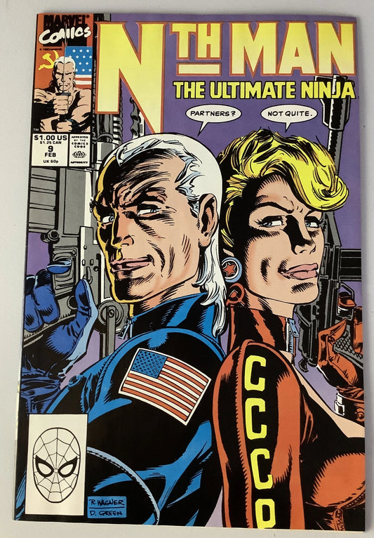 Nth Man the Ultimate Ninja #9 1990 FN/VF Larry Hama Ron Wagner Marvel Comic