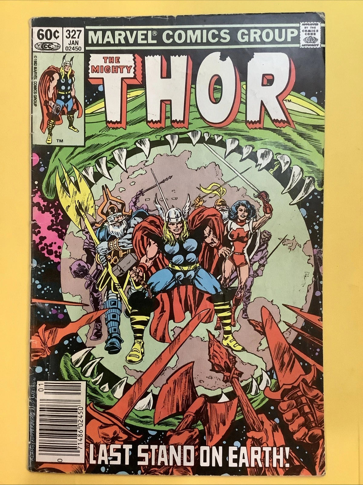 Thor #327 newsstand comic cover (Marvel Comics 1983)
