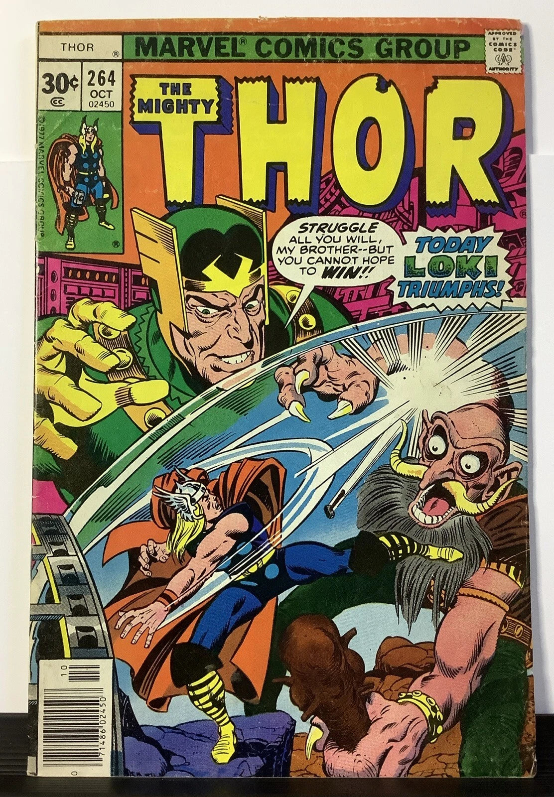 The Mighty Thor #264 (Marvel Comics October 1977) Walt Simonson Cover Art