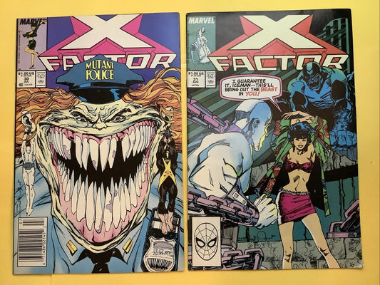 Marvel Comics: X Factor Lot 30 & 31 (Jul/Aug 1988) 1st. Cameo Nanny