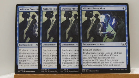 Witness Protection non-foil enchantment aura playset of four from Streets of New Capenna 066 Magic the Gathering
