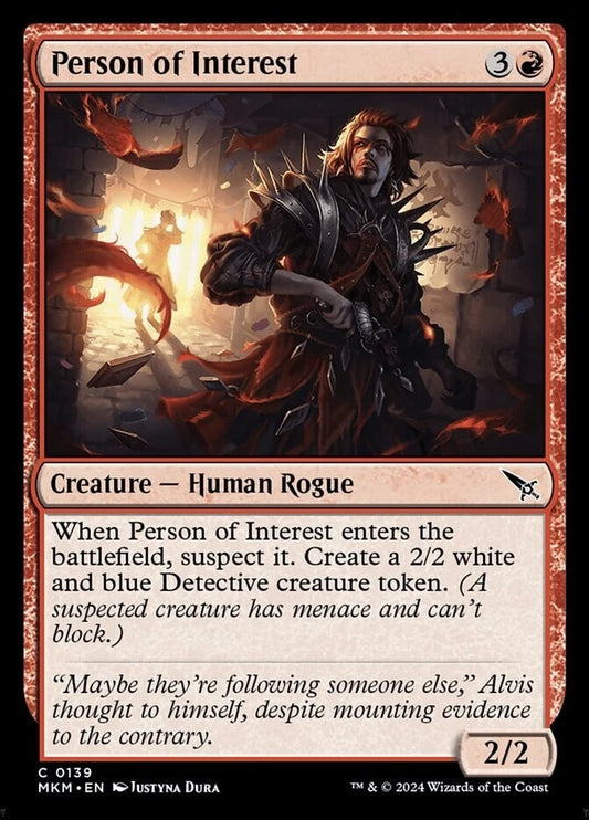 MTG MKM: Person of Interest (Creature Human Rogue) Regular Common Foil 0139
