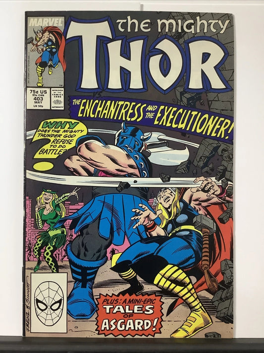 The Mighty Thor #403 (Marvel Comics May 1989) Ron Frenz Cover Art