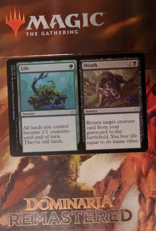 Life // Death Foil MTG split card from Dominaria Remastered DMR 214 by DM Vault Co