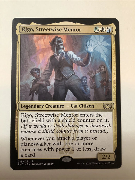 Rigo, Streetwise Mentor Streets of New Capenna Rare 215 Magic: The Gathering card
